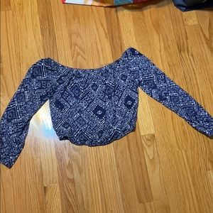 H&M boho off the shoulder crop top